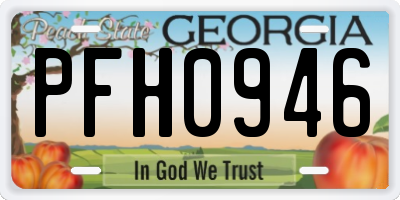 GA license plate PFH0946