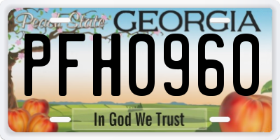 GA license plate PFH0960