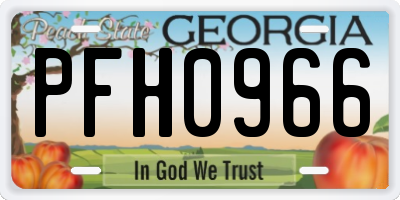 GA license plate PFH0966