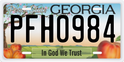 GA license plate PFH0984
