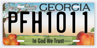 GA license plate PFH1011