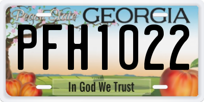 GA license plate PFH1022
