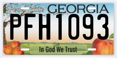 GA license plate PFH1093
