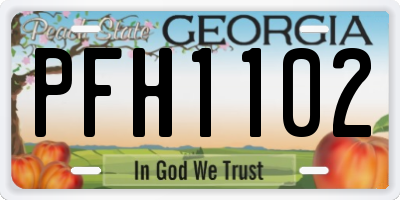 GA license plate PFH1102