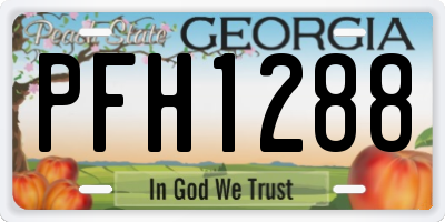 GA license plate PFH1288