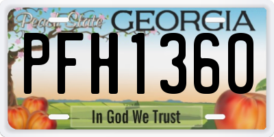 GA license plate PFH1360