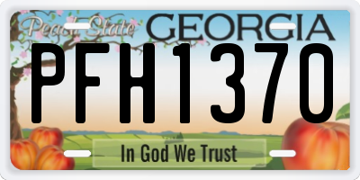 GA license plate PFH1370