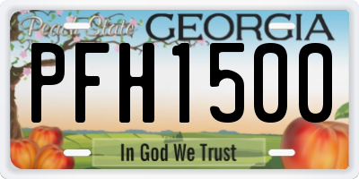 GA license plate PFH1500
