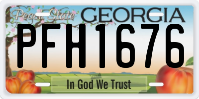 GA license plate PFH1676