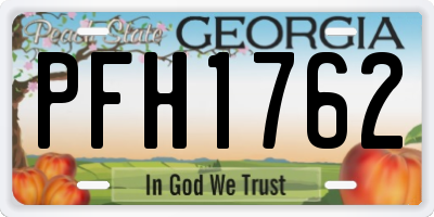 GA license plate PFH1762