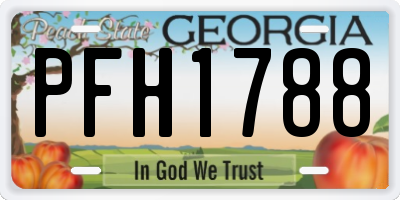 GA license plate PFH1788