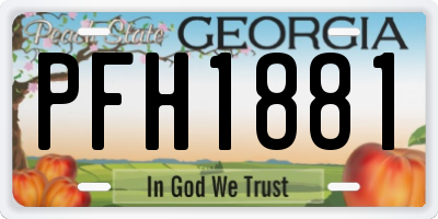 GA license plate PFH1881