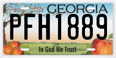 GA license plate PFH1889