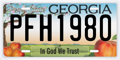 GA license plate PFH1980