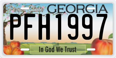 GA license plate PFH1997