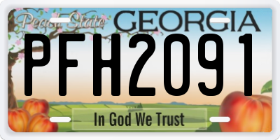 GA license plate PFH2091