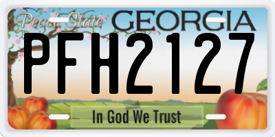 GA license plate PFH2127