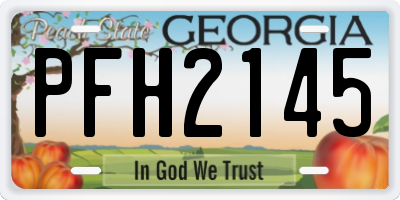 GA license plate PFH2145