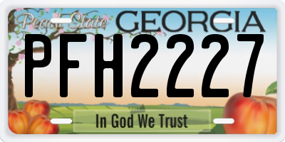 GA license plate PFH2227