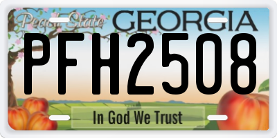 GA license plate PFH2508