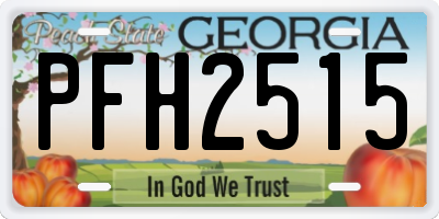 GA license plate PFH2515