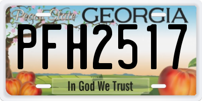 GA license plate PFH2517