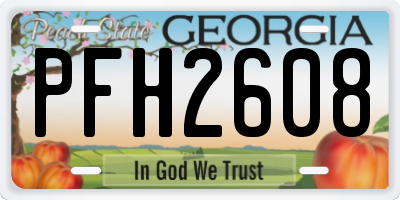 GA license plate PFH2608