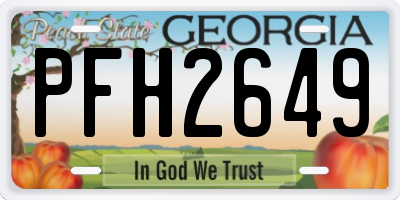 GA license plate PFH2649