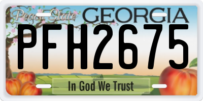 GA license plate PFH2675