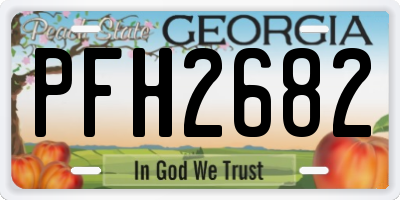 GA license plate PFH2682