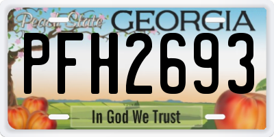 GA license plate PFH2693
