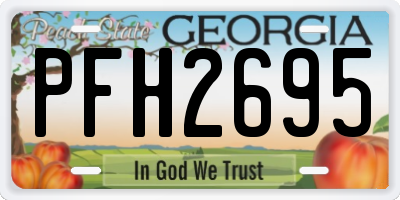GA license plate PFH2695