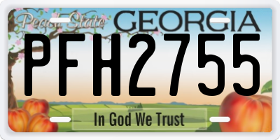 GA license plate PFH2755