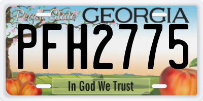 GA license plate PFH2775