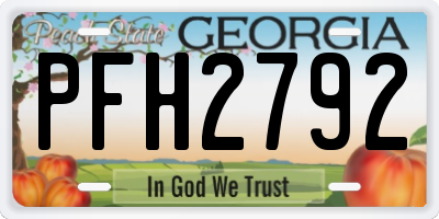 GA license plate PFH2792
