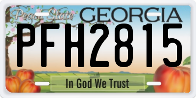 GA license plate PFH2815