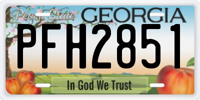 GA license plate PFH2851