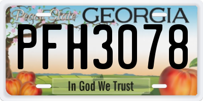 GA license plate PFH3078