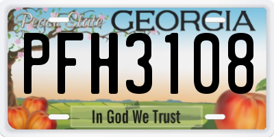 GA license plate PFH3108