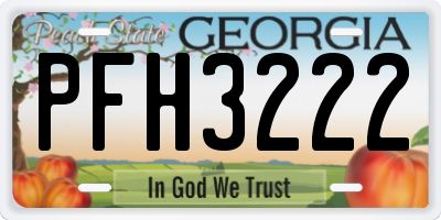 GA license plate PFH3222