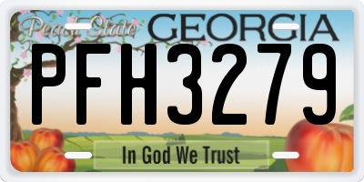 GA license plate PFH3279