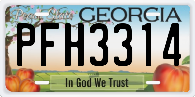 GA license plate PFH3314