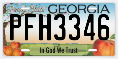 GA license plate PFH3346
