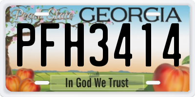 GA license plate PFH3414