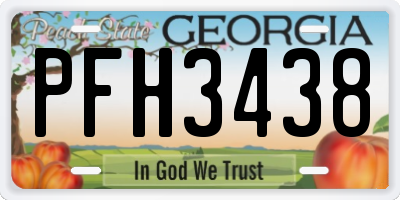 GA license plate PFH3438
