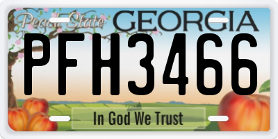 GA license plate PFH3466