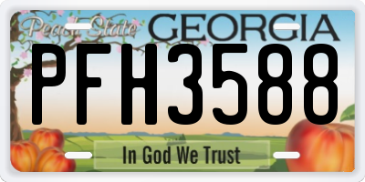 GA license plate PFH3588