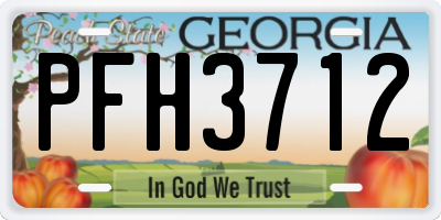 GA license plate PFH3712