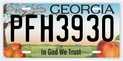 GA license plate PFH3930