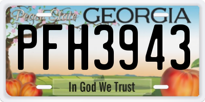 GA license plate PFH3943